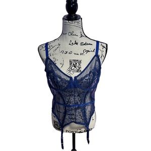 Savage X Fenty Blue Lace Wireless Teddy – Size XL